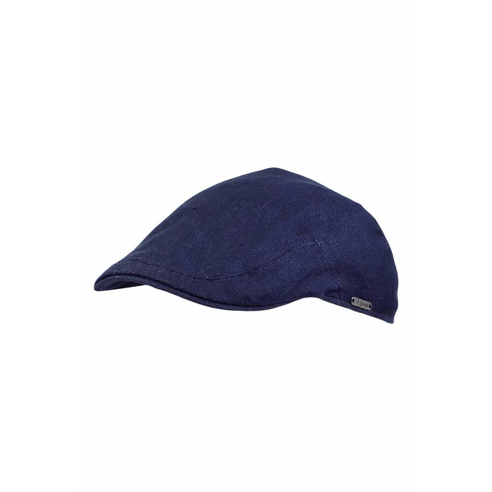 NEW WIGENS men's pub cap in navy hopsack linen